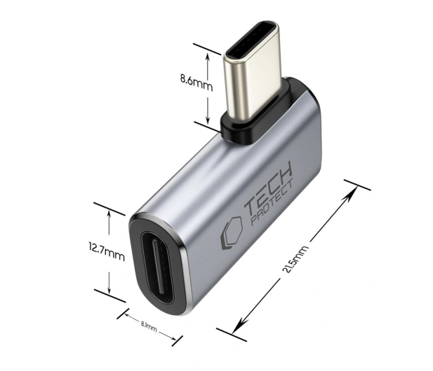 Tech-Protect ULTRABOOST AA01 ANGLE ADAPTER TYPE-C GREY - 1600755 - zdjęcie 2
